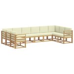 vidaXL Ensemble de canapés d'extérieur 10 pc Blanc et crème