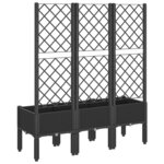 vidaXL Jardinière avec treillis noir 120x40x142 cm PP