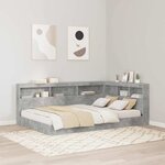 vidaXL Tête de lit de rangement Gris béton 120 cm Bois d'ingénierie