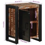 vidaXL Tables de chevet 2 Pièces multicolore bois massif de manguier brut