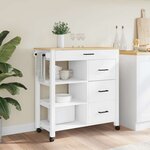 vidaXL Chariot de cuisine MONZA 84x40x88 5 cm bois massif de pin
