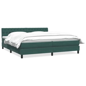 vidaXL Sommier à lattes de lit et matelas vert foncé 180x210cm velours