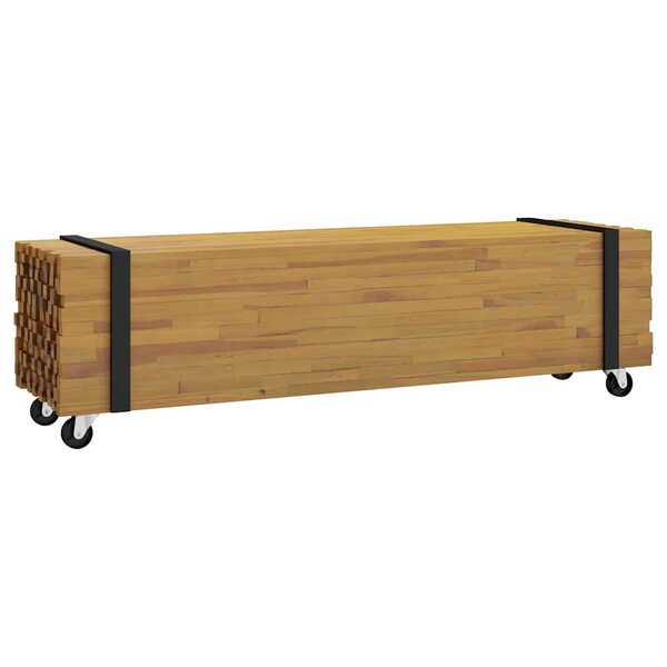vidaXL Meuble TV Marron 110 x 30 x 30 cm Bois de teck massif