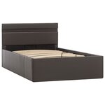 vidaXL Cadre de lit à rangement avec LED Gris Similicuir 90x200 cm
