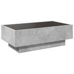 vidaXL Table basse avec LED gris béton 90x50x30 cm bois d'ingénierie