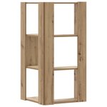 vidaXL Bibliothèque d'angle 3 niveaux chêne artisanal bois ingénierie