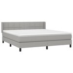 vidaXL Sommier à lattes de lit avec matelas Gris clair 160x200cm Tissu
