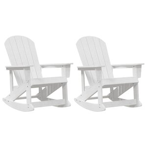 vidaXL Chaises Berçantes Adirondack 2 Pièces Blanc HDPE