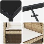 vidaXL Ensemble de salle à manger pour jardin 9 Pièces Beige Poly rotin