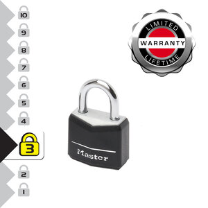 9120EURTBLK Lot de 2 Cadenas à Clé en Aluminium Massif recouvert de Vinyle noir 2 x 3 4 x 1 4 cm