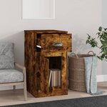 vidaXL Armoire latérale avec tiroir chêne fumé 40x50x75 cm
