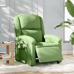 vidaXL Fauteuil inclinable électrique vert clair velours