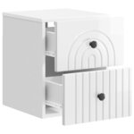 vidaXL Cabinet de chevet mural 2 pc Blanc brillant 33 x 34 5 x 40 cm