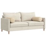 vidaXL Coussins d'accent 2 Pièces Crème Ø 25 x 70 cm Tissu en microfibre