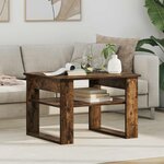 vidaXL Table basse Chêne fumé 64 x 54 x 44 cm Bois d'ingénierie