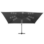 vidaXL Parasol déporté et lumières LED Aluminium 400x300 cm Anthracite