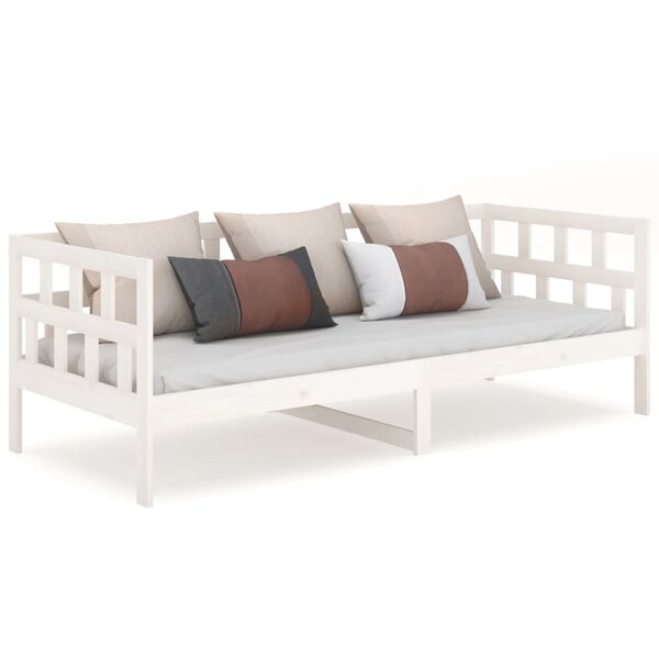vidaXL Lit de jour Blanc Bois massif de pin 90x190 cm