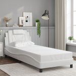 vidaXL Cadre de lit avec lumières LED blanc 80x200 cm similicuir