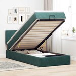 vidaXL Lit ottoman avec matelas et LED Vert foncé 90x200cm velours