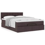 VidaXL Cadre de lit ottoman avec matelas marron foncé 140x200 cm tissu