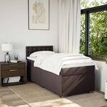 vidaXL Sommier à lattes de lit avec matelas Marron foncé 90x200 cm