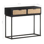 vidaXL Table console 90x35x76 cm Bois de manguier massif