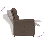 vidaXL Fauteuil inclinable électrique Marron Similicuir daim