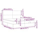 VidaXL Cadre de lit ottoman avec matelas noir 200x200cm tissu
