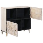 vidaXL Buffet avec porte Blanc 80 x 33 5 x 75 cm Bois de mangue massif