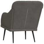 vidaXL Fauteuil Gris foncé 63x76x80 cm Velours
