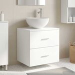 vidaXL Meuble lavabo mural Blanc 49 5 x 35 x 63 cm Bois d'ingénierie