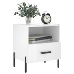 vidaXL Tables de chevet 2 Pièces blanc brillant 40x35x47 5 cm