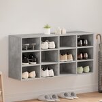 vidaXL Cabinet à chaussures Gris béton 103x30x51 cm Bois d'ingénierie