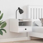 vidaXL Table de chevet avec tiroir 2 Pièces Blanc 38 x 36 x 29 5 cm