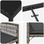 vidaXL Set de Salle à Manger de Jardin 9 pièces avec Coussins Gris Poly Rattan