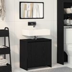 vidaXL Cabinet de salle de bain avec porte Chêne noir 60 x 33 x 61 cm