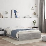vidaXL Cadre de lit et tiroirs sonoma gris 120x200cm bois d'ingénierie