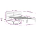 vidaXL Cadre de lit sans matelas blanc 140x190 cm bois de pin massif