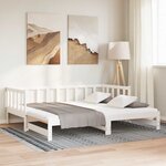 vidaXL Lit de jour et lit gigogne sans matelas 90x200 cm bois massif