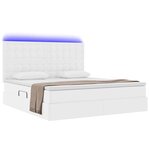 vidaXL Lit avec rangement et LED avec matelas Blanc pur 160 x 200 cm