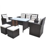 vidaXL Ensemble à manger d'extérieur avec coussins 6Pièces Résine tressée