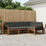vidaXL Ensemble de canapés d'extérieur 4 Pièces Naturel et Anthracite