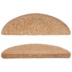 vidaXL Tapis d'escalier 15 Pièces beige 56x17x3 cm
