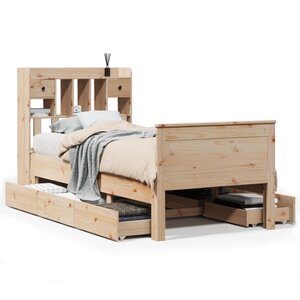 vidaXL Lit bibliothèque sans matelas 90x200 cm bois de pin massif
