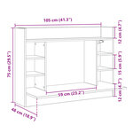 vidaXL Bureau mural blanc 105x48x75 cm bois d'ingénierie