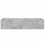 vidaXL Cadre de lit gris béton 75x190 cm bois d'ingénierie