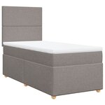 vidaXL Sommier à lattes de lit avec matelas Taupe 90x190 cm Tissu