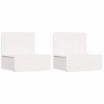 vidaXL Table de chevet avec tiroir 2 Pièces Blanc 44 x 32 5 x 40 cm