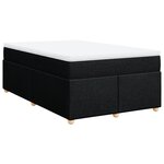 vidaXL Sommier à lattes de lit avec matelas Noir 120x200 cm Tissu