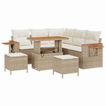 vidaXL Ensemble de canapé de jardin avec coussin 8 Pièces beige et crème